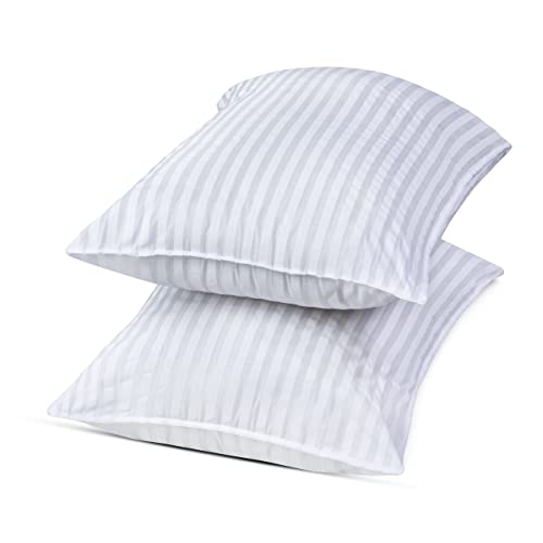 GB TEXTILE Hotel qaulity Pack Of 4 Egyptian Stripe Luxury Soft Pillows Hollowfibre Filled