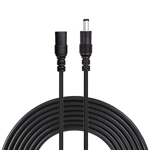 Liwinting 3 Metros Cable de Extensión 2.1mm x 5.5mm Plug DC Macho a Hembra Conector para Adaptador de Corriente, LED, Cámara CCTV Potencia, Coche, Monitores y Más - Negro