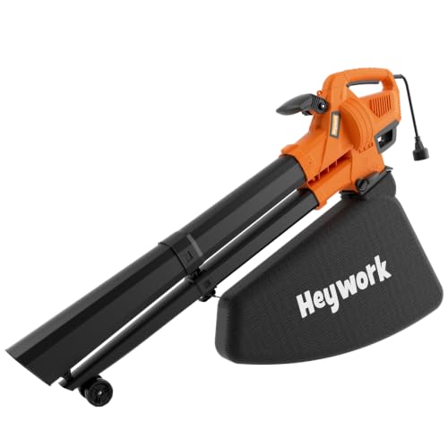 Heywork 3-in-1 Leaf Vacuum Mulcher, 450 CFM Corded Blower