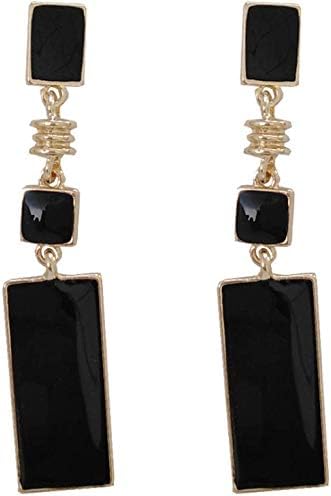 Girl's fashion creative simple personality geometric square silver earrings