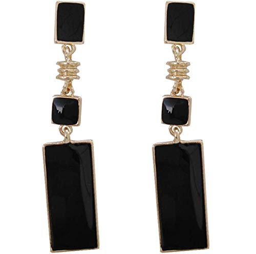 Girl's fashion creative simple personality geometric square silver earrings