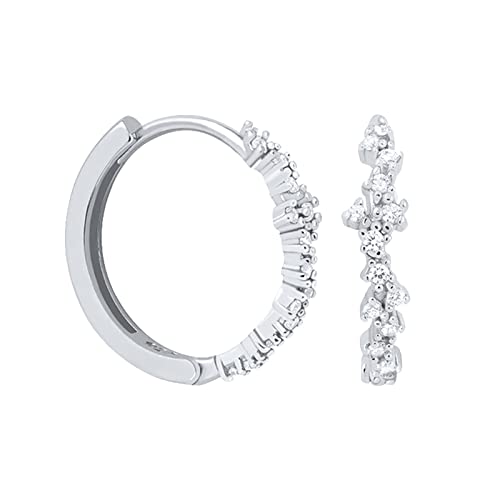 Créoles en argent sterling 925 et oxydes de zirconium pour femme et cartilage