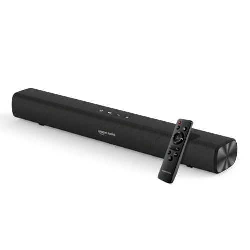 Image of amazon basics 50W Soundbar | Bluetooth 5.3 Wireless Speaker | HDMI ARC, Optical, AUX & USB | Stereo Surround Sound | 3 EQ Modes (Music /Movie /News) | Remote Control | LED Display | Black