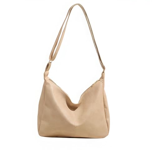 Image of GRPKSSIB PU Leather Shoulder Bags Hobo Crossbody Bag Casual Tote Handbags Women's Crescent Purse with Adjustable Strap