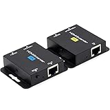 【196FT HDMI Extensor 】 Sólo tiene que utilizar un cable CAT5e/6/7 de alta calidad, puede conectarse al extensor Ethernet a través de HEMI, y al mismo tiempo extender la señal de audio y vídeo HDMI a 196 pies. Nota: El cable Ethernet CAT5e puede tener una longitud de hasta 50m (165 pies)