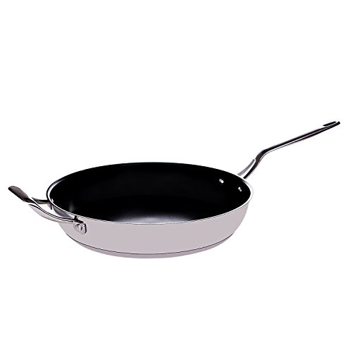 Zuhne Nonstick Cookware, Omlette Fry Pan, Stainless Steel, 12-Inch, Black Excalibur Coating, Pfoa-Free And Lead-Free #TOP1