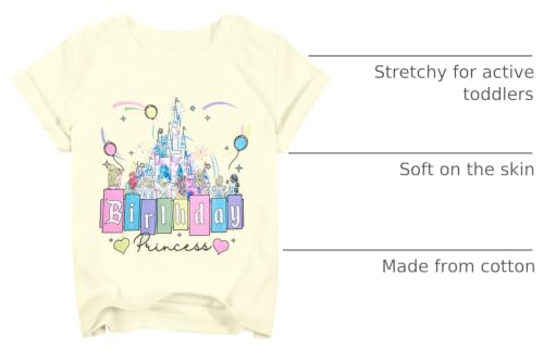 Image of Birthday Girl Shirt Kids Birthday Princess T-Shirt Toddler Girls Birthday Party Tee Cute Birthday Family Tee Tops