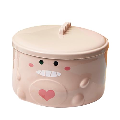 iplusmile ステンレス製恐竜デザイン蓋付きインスタントヌードルボウル 大容量滑り止めハンドル付き調理器具 食品容器兼用