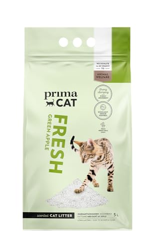 PrimaCat - Hygienic Apple Scented Cat Litter, Long Lasting Clay, 5L (4kg)- Amazon Exclusive
