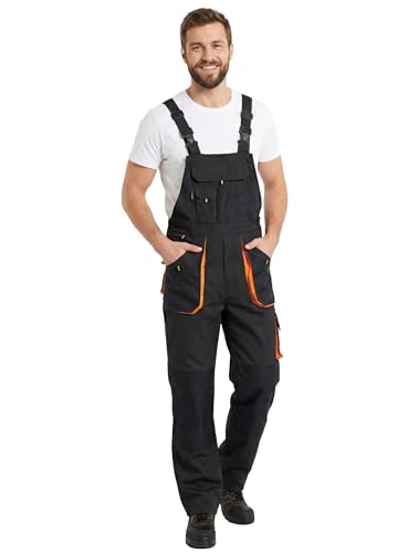 BWOLF Atlas - Peto masculino, proteção clássica, com bolsos multifuncionais, cinzento escuro e laranja, Cinzento, preto e laranja