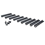MEA Pack de 9 Caniveaux Extérieurs MEAPARK – Grille à Fente en PP Recyclé + Profil E-Blade L en INOX – Drainage Terrasse, Piscine, Jardin – Classe A15 Piéton – Largeur utile 10 cm