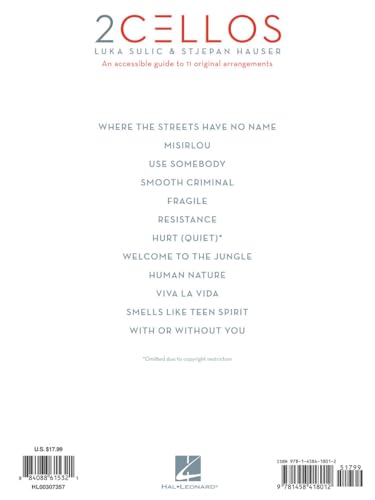 2Cellos: Luka Sulic & Stjepan Hauser ═ Revised Ed..: An Accessible Guide to 11 Original Arrangements for Two Cellos (VIOLONCELLE)