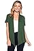 12 Ami Basic Solid Short Sleeve Open Front Cardigan Olive Extra Large