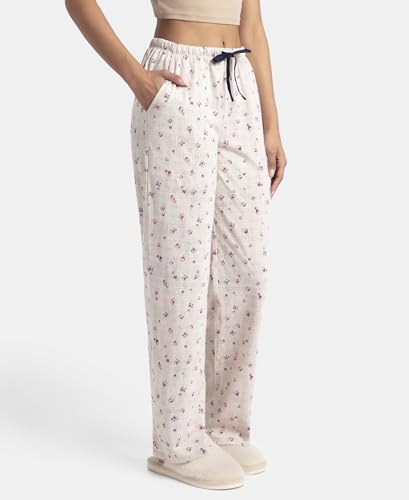 Image of Jockey RX88 Women Super Combed Cotton Printed Pyjama with Side Pockets (Colors & Prints May Vary)
