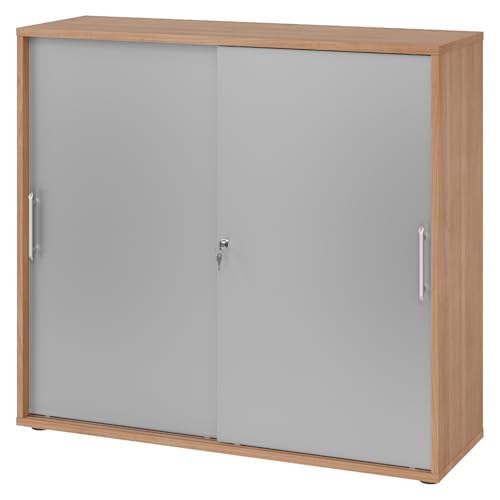 bümö® Schiebetürenschrank mit Schloss | Aktenschrank abschließbar für...