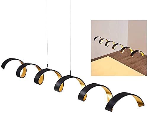 Suspension Rezat lampe LED plafonnier salon design noir doré