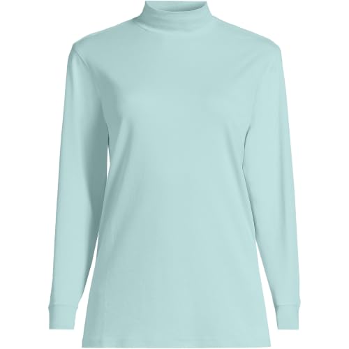 Image of Lands' End Women's Cotton Mock Turtleneck