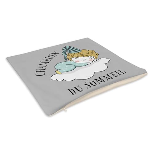 Coussin velours gris déhoussable 40x40 pour confort de bébé