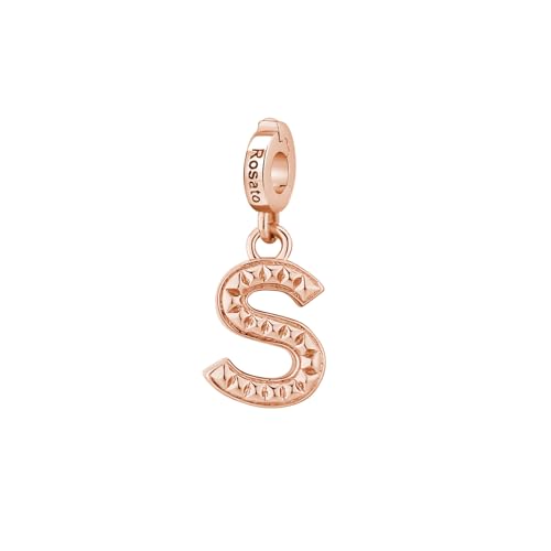 Charm plata PVD rosa con letra S abalorio joya Historias Rosato RZ097