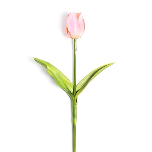 Image of PURE HOME + LIVING Pink Faux Tulip Spray (Made of Plastic, Wire and Fabric) for Home, Office and Living Room Decorations (Without Vase)(Height-60cm) Pack of 1