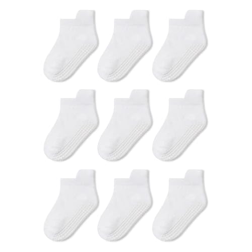 Image of Baby Non Slip Ankle Socks with Grippers (9 Pair) for 6 months-5 years Infant Toddler Boys Girls