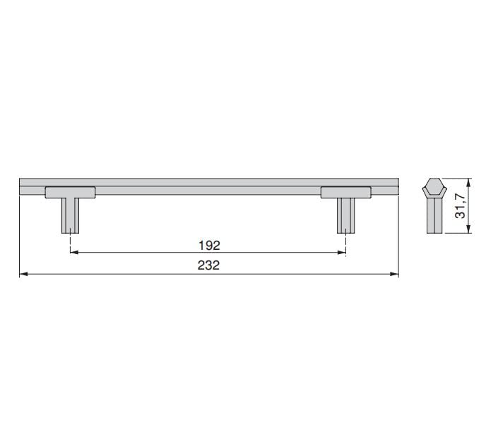 Emuca - Riad Furniture Handle, 192 mm (7,5inch) Interaxis, L 232 mm (9,1 inch), Bronzed, Aluminium, 20 Units - Image 2