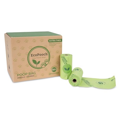 Image of Dog Waste Bags - 100% real compostable dog poop bags, biodegradable poop bags, bolsas para perros popo - Odorless, easy to tear apart, leak proof and unscented, 270 count