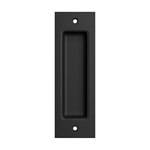 Black Friday Clearance SMARTSTANDARD Flush Pull 6 1/2" Matte Black Frosted Handle, Recessed Invisible Flat Finger Pull, Sliding Barn Door Hardware