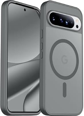 SPIDERCASE Magnetic for Google Pixel 10/Pixel 10 Pro Case, Military Grade Drop Protection Slim Translucent Matte Shockproof Anti-Fingerprint Phone Case for Pixel 10/10 Pro, Gray