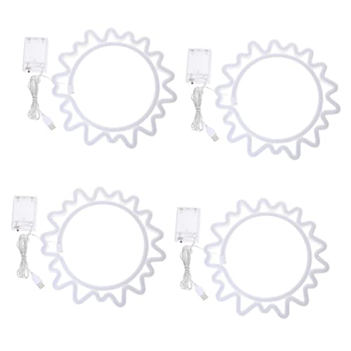 OSALADI 4pcs USB for Night Decorative Wall Lights Operated Home Battery Aesthetic LED Living Red with Party Decor Neon