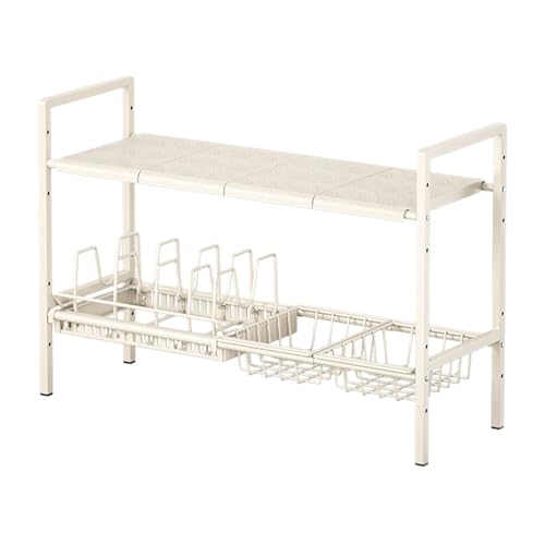 Generico Organizador bajo fregadero – Accesorios organizadores y soluciones de almacenamiento para cocina | Estante de doble capa extensible estable | Ideal para despensa armario sartenes ollas ollas