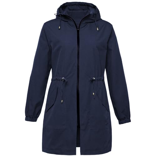 Coupe-vent à capuche pour femme grande taille imperméable veste - 3