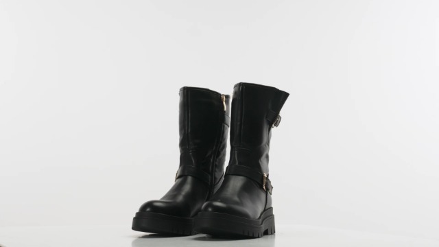 DREAM PAIRS Damen Stiefel mid-calf Boots dicke und flache Sohle  