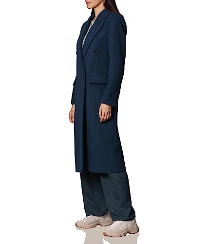 Avec Les Filles Wool Blend Double-Breasted Coat Deep Teal MD3