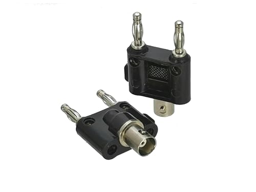 Adaptador BNC a conector banana para solucionar pérdidas de señal en pruebas de RF coaxiales