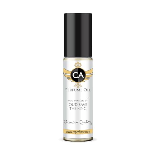 CA Perfume Impression of Oud Save The King Unisex Fragrance Oil Amber Scent Long Lasting Perfumes for Women &amp; Men Travel Size TSA Ready Mini Parfum Body Oil Roll-on 0.33 Fl Oz 10ml
