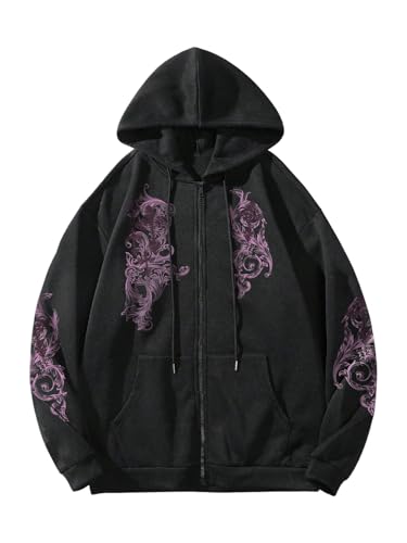 Amazon.com: SOLY HUX Men's Zip Up Hoodie Y2K Graphic Sweatshirts