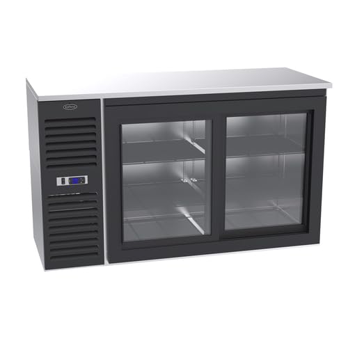 FSE SD60 Sliding Door Refrigerated Back Bar Storage Cabinet, Two-Section, 60
