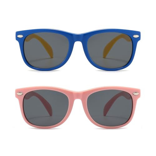 Image of FANNYGO 3 Pack Kids Sunglasses for Boys Girls Kid children's Polarized Sunglasses Age 3-10