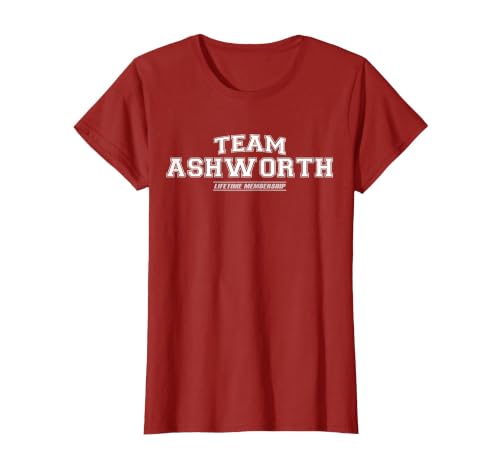 Team Ashworth | Proud Family Surname, Last Name T-Shirt, Women, Cranberry Red, Small