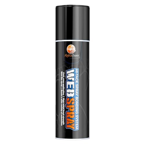 CROMAR AlphaChem WebTack Aerosol Spray | Heavy Duty Adhesive Mount Spray | Adhesive Glue | Multipurpose Contact Spray Adhesive | Clear - 500ml