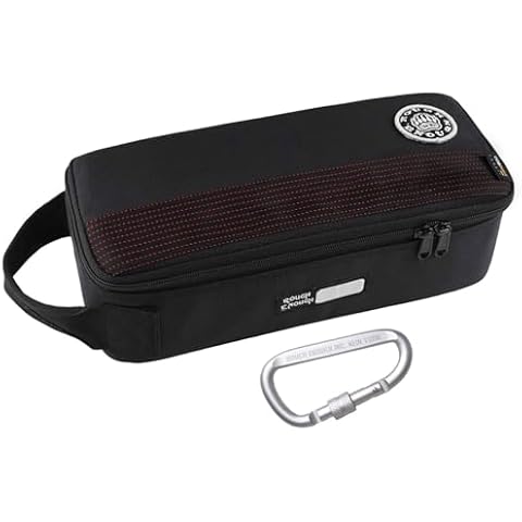 Rough Enough Small Tool Bag Case Portable Tool Box EDC Pouch Organizer with Handle, 12 Inch, Black, Cordura, Padded Water Resistant Base Cover