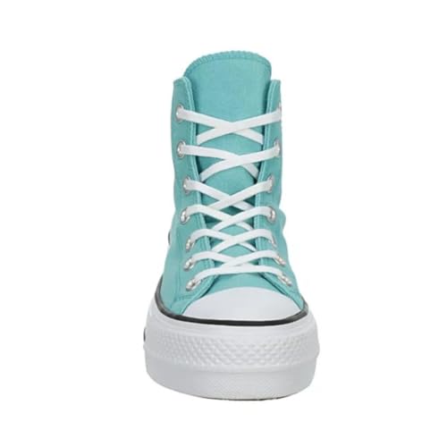 Converse Unisex Chuck Taylor All Star High Top Canvas Platform - Lace up Closure Style - Teal 74