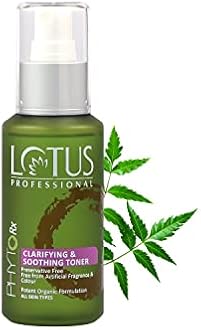 Lotus Professional PhytoRx Clarifying & Soothing Daily Toner | With Neem & Vitamin C | Oil Control & Anti Acne Face Toner | Purifies And Soothes The Skin | For Women And Men | Suitable For All Skin Types | Preservative Free | 100ml