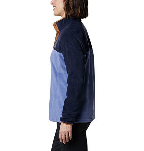 Image of Columbia Womens Benton Springs Half Snap II Pull Over Fleece Jacket, Dark Stone /Canoe /Vintage Blue, 3X