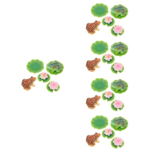 BESPORTBLE 5 Juegos De Pequeños Adornos para El Baño Estatuas De Rana Lindas Ballenas Peces Rana En Miniatura Rana De Peluche Nenúfar Juguete para Juguetes Acuáticos Decoración De
