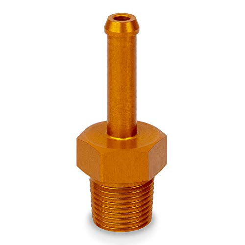 PrecisionGeek Orange Aluminium Push‑On Barb Hose Fitting 1/8″ NPT → 4-5 mm - DIY Fluid, Pneumatic & Coolant Tubing Adapter