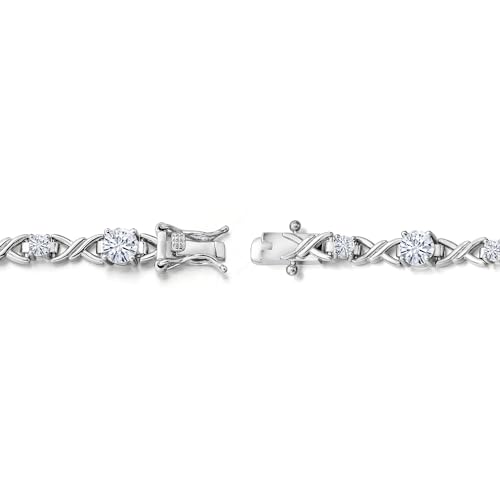 Gem Stone King White Moissanite Tennis Bracelet For Women | 4.20 Cttw | Round 5MM and 3MM | 6.5 Inch4