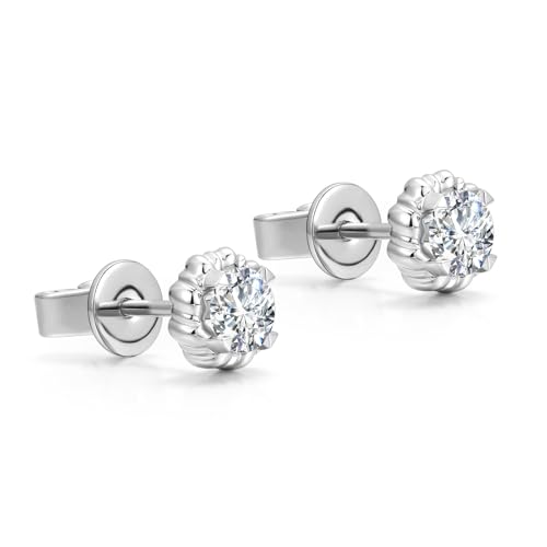 AGVANA 'Inner Light' Earrings 0.6 Ct.Tw. Lab-Grown Diamond Stud Earrings in Sterling Silver (D-E Color, VS Clarity) Fine Jewelry Promise Anniversary Birthday Gifts for Women3
