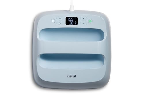 Cricut EasyPress 3, 22.5x22.5cm(9"x9"). Heat Press for T-Shirts, Cushions and More. Use with Iron On Vinyl (HTV), Infusible Ink and Sublimation. Heat Plate Heats up to 205°C (400°F) - Zen Blue